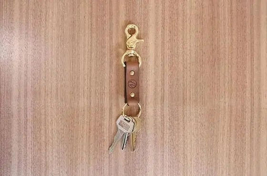 Oil Tan Leather & Brass Keyring