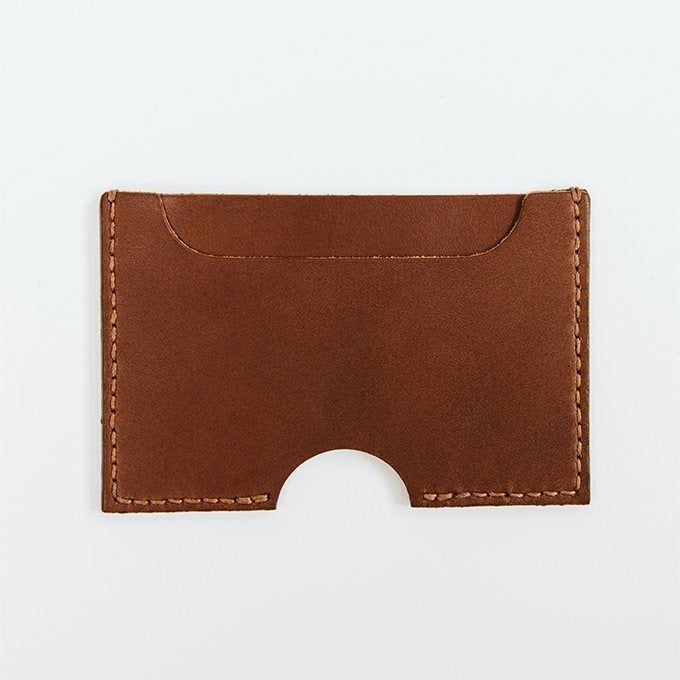 Slim Two Pocket Premium Leather Card Wallet