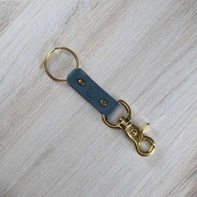 Colorful Leather & Brass Keyring