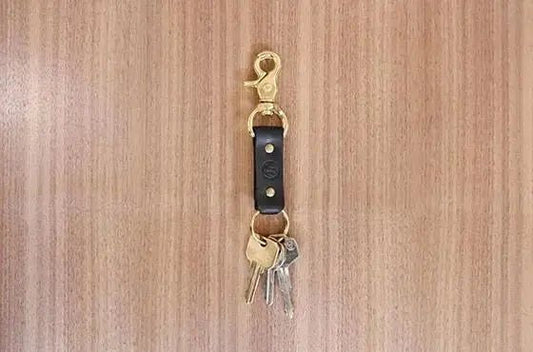 Oil Tan Leather & Brass Keyring