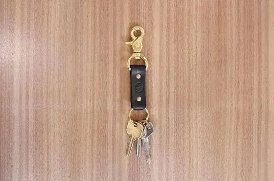 Oil Tan Leather & Brass Keyring